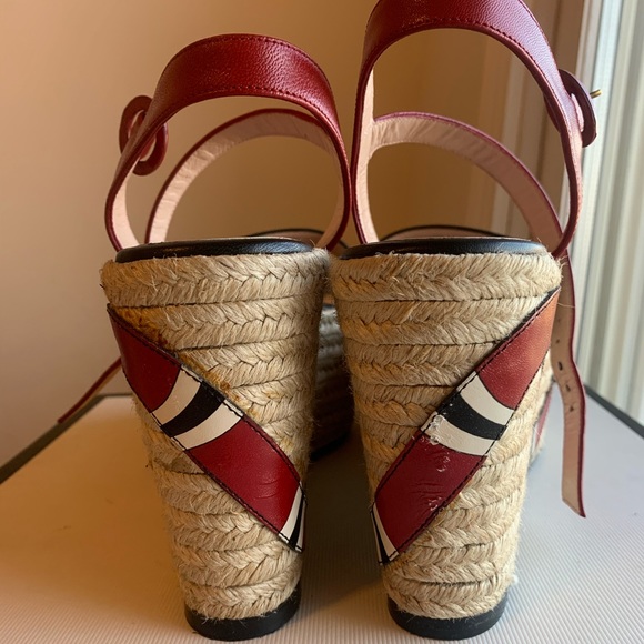 GUCCI Barbette Espadrille Wedge Sandal - Picture 4 of 10